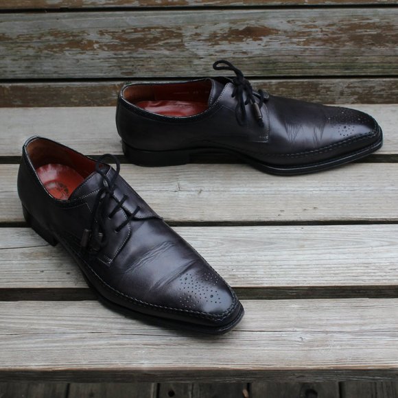 Mezlan Other - Mezlan Gray & Black Calfskin Derby, Made in Spain